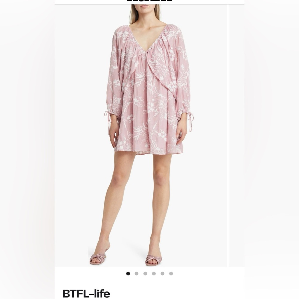 🌸Byfl-Life- Flowy BOHEMIAN Pink Embroidered Mini-Dress🌸